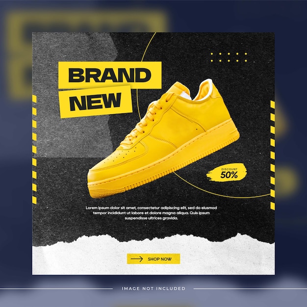 Shoes sneakers sale for social media social banner template