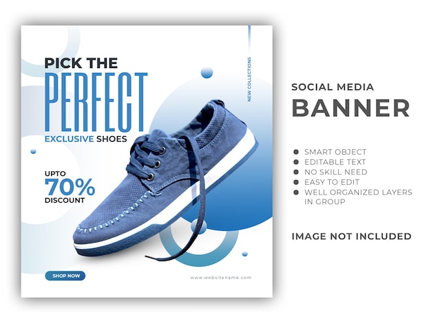 Shoes Social Media Banner Template Instagram Post Design