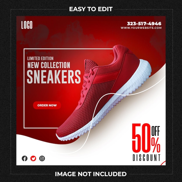 Shoes social media instagram post template