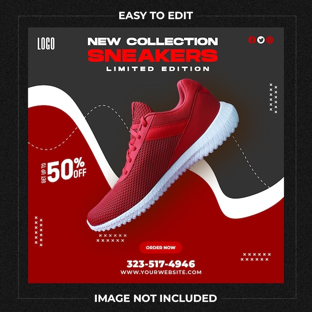 Shoes social media instagram post template