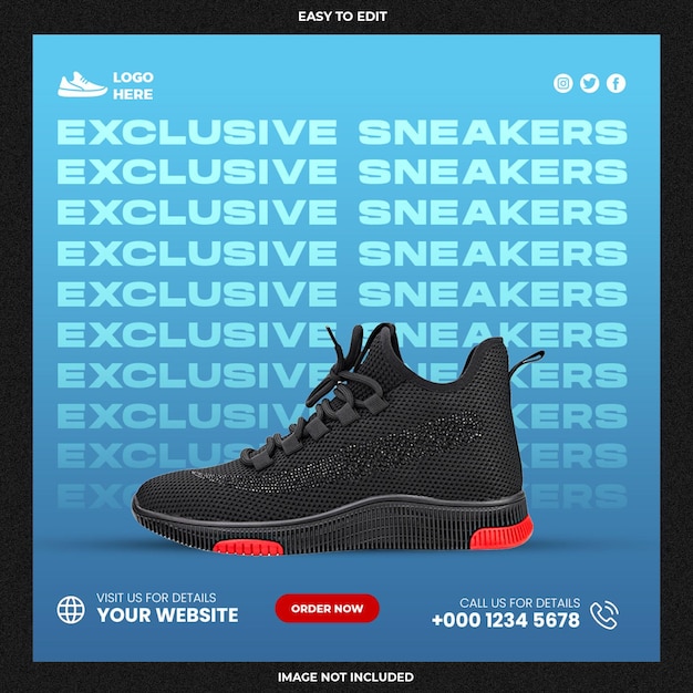 Shoes social media instagram post template