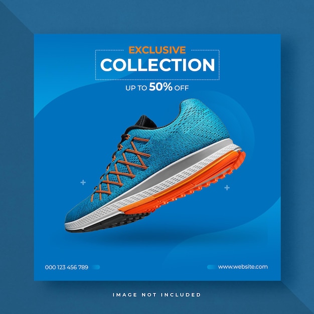 Shoes social media post or square banner template design