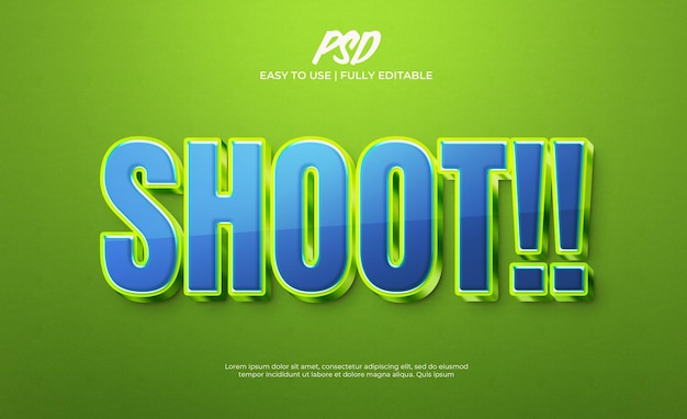 Shoot 3d text effect