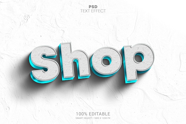 Shop 3D PSD Editable Text Effect Design