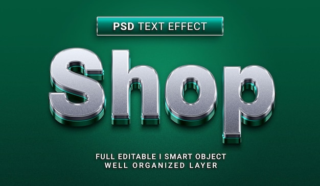 Shop 3d style psd text effect