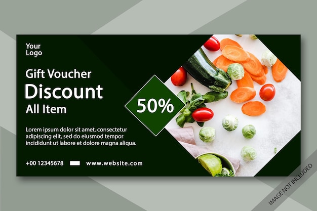 PSD shop discount all item gift voucher template