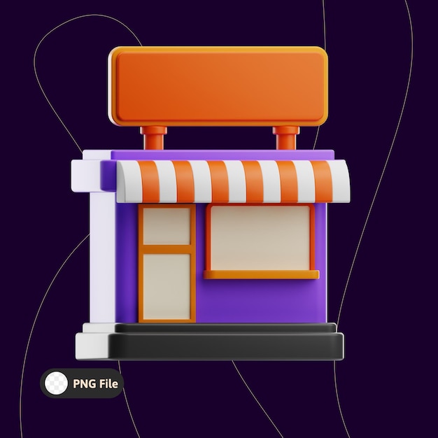 PSD shop sales business illustration 3d