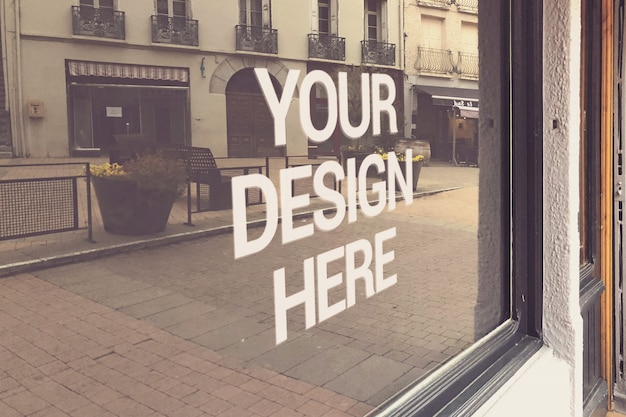 Shop Window Logo Mockup