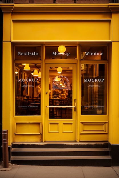 Shop window restaurant  mockup