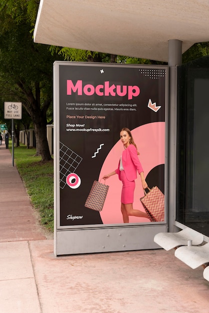 Shopping advertising display mockup