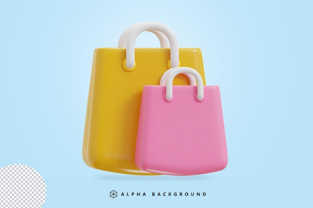 Shopping bag 3d icon vector illustration