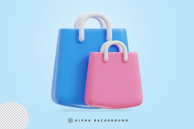 Shopping bag 3d icon vector illustration