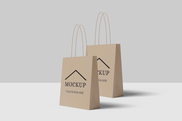 Shopping bag mockup design isolated