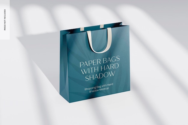 Shopping Bag with Hard Shadow Mockup, Perspective