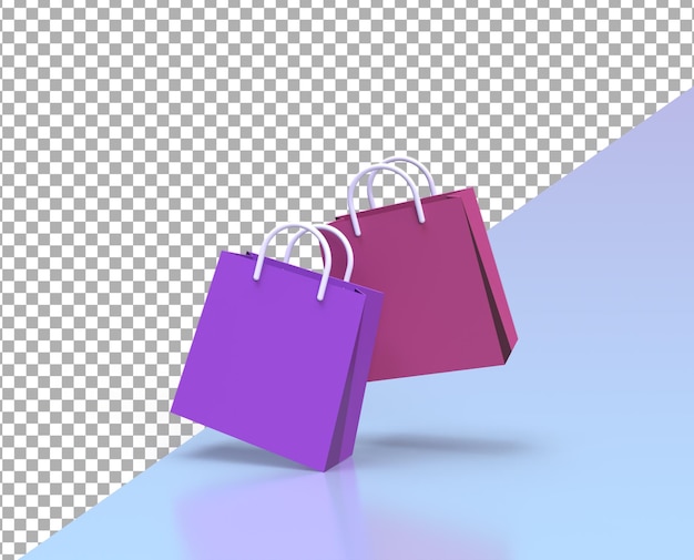 Shopping banner with gifts cart and bags illustration for business idea concept background3Drender