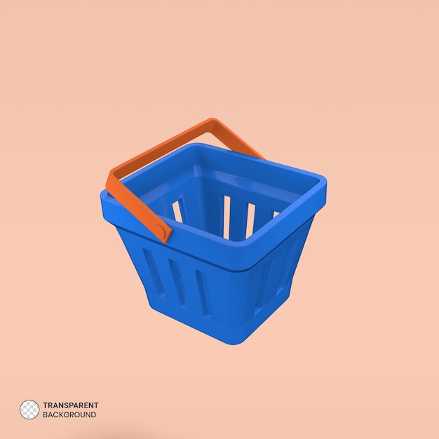 PSD shopping basket icon isolated 3d render illustration