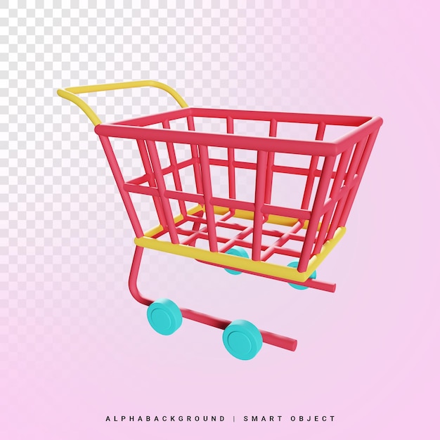 Shopping Cart 3d Icon Illustration