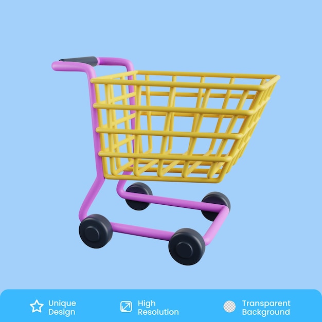 Shopping Cart 3D Illustration