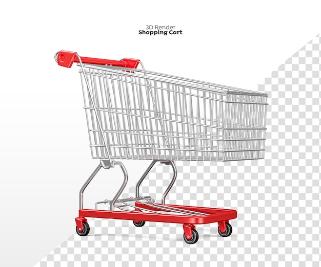 Shopping Cart 3D Render Isolated