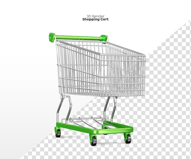 Shopping Cart 3D Render Isolated