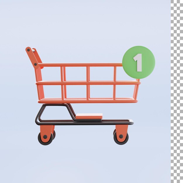 Shopping Cart And Notification 3d Icon