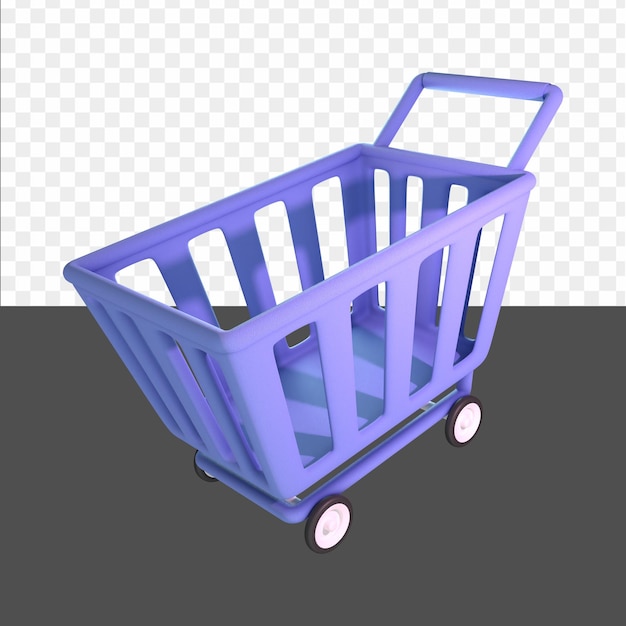 A shopping cart with a basket on the bottom.