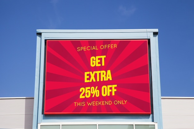 Shopping center billboard mockup