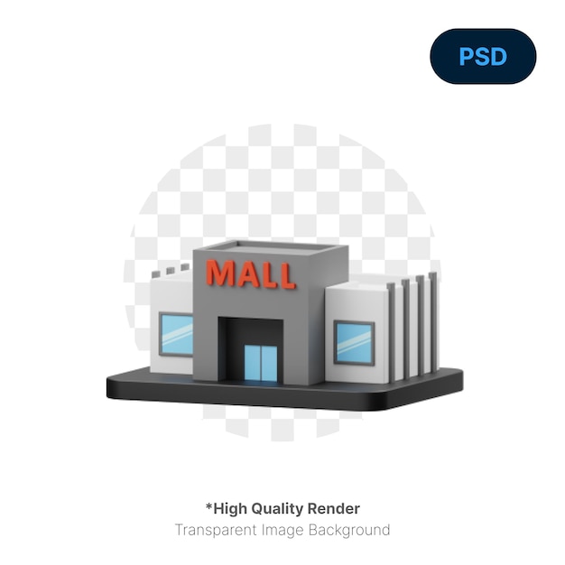 Shopping Mall 3D Icon Premium Psd