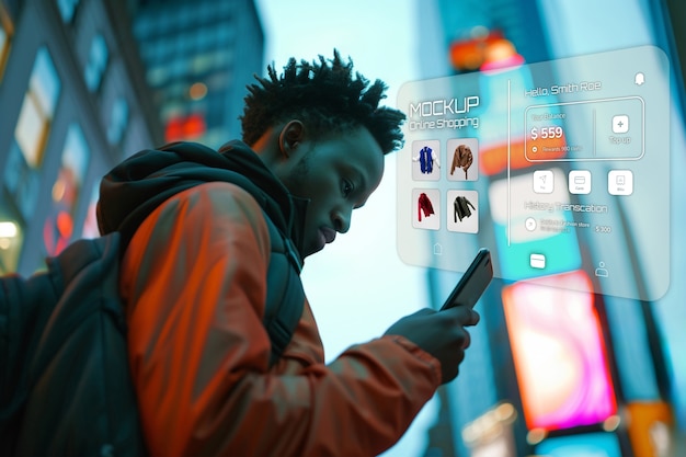 PSD shopping online augmented reality mockup design