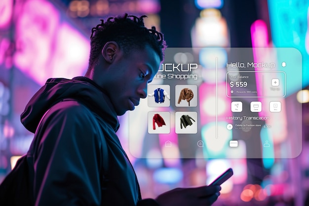 PSD shopping online augmented reality mockup design