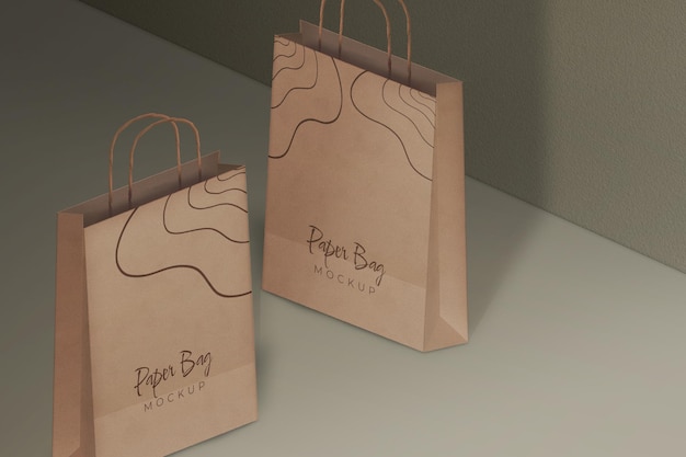 Shopping Paper Bag Mockup Design Template