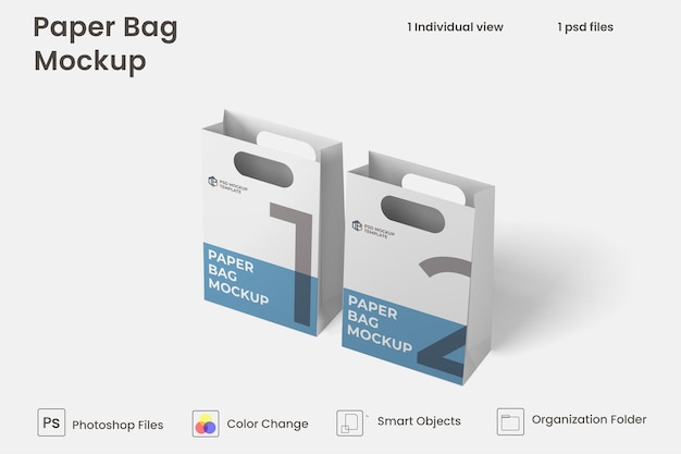 Shopping paper bag mockup Premium Psd