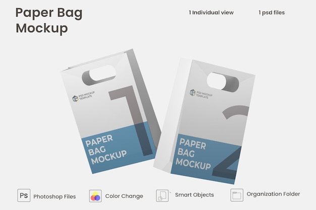 Shopping paper bag mockup Premium Psd