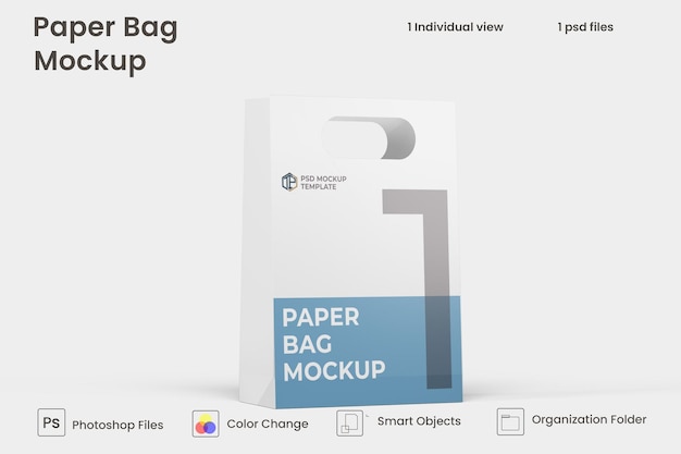 Shopping paper bag mockup Premium Psd