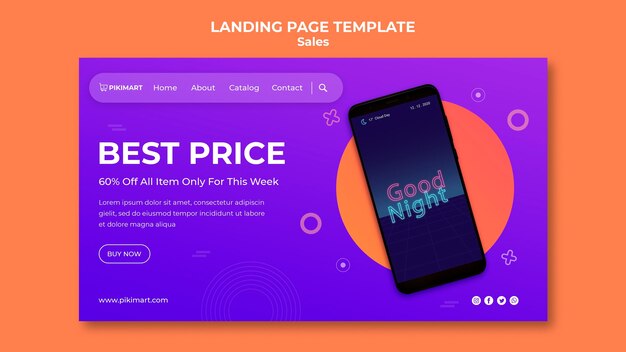 PSD shopping sale landing page template