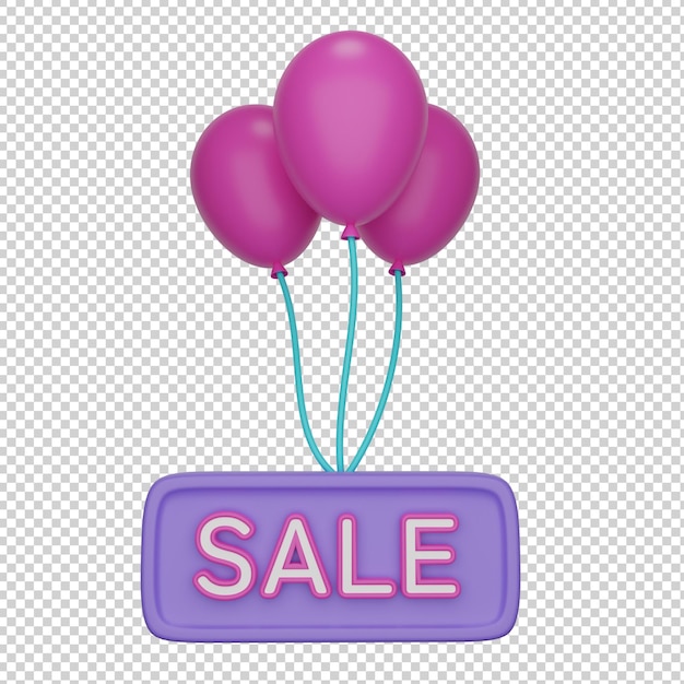 Shopping sale sign marketing 3D Illustration