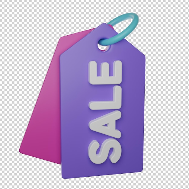 Shopping sale sign marketing 3D Illustration