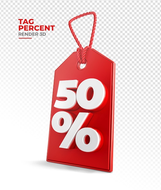 Shopping Tag render 3d 50 percent