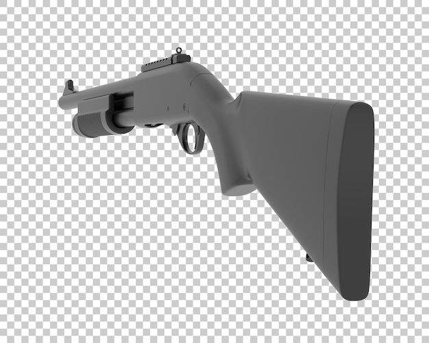 Shotgun on transparent background 3d rendering illustration