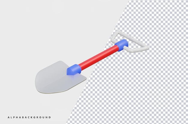 Shovel icon 3d render illustration isolated premium PSD