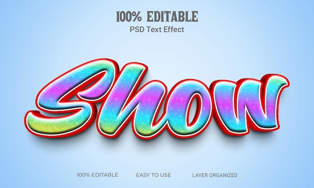 Show 3D Text Effect Editable File