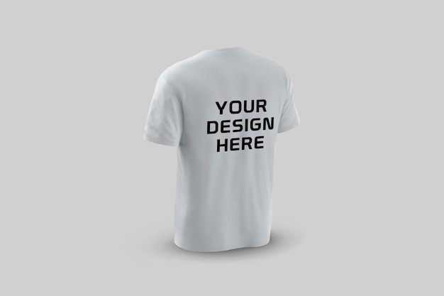 Showcase back of t-shirt mockup design isolated