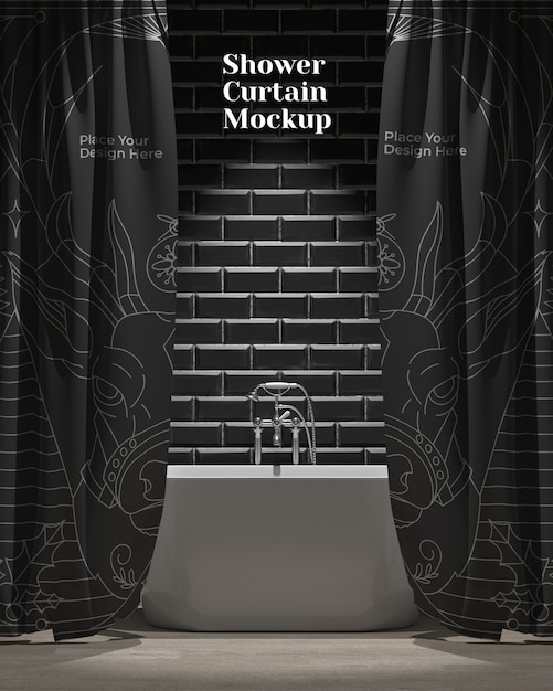 Shower curtain mockup deisgn