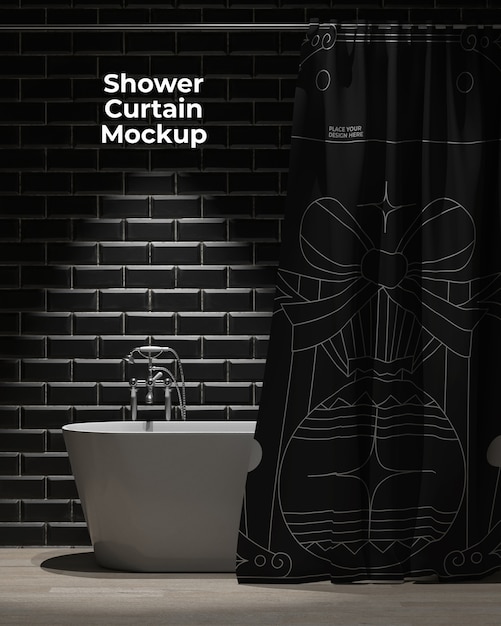 Shower curtain mockup deisgn