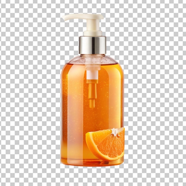 PSD shower gel with an orange label transparent background