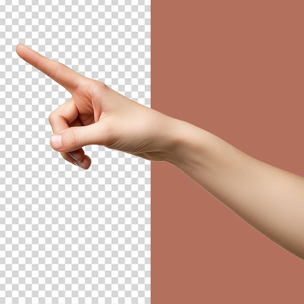 Showing direction finger arm isolated on transparent background