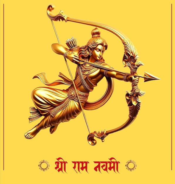 Shree Ram navami festival background poster template