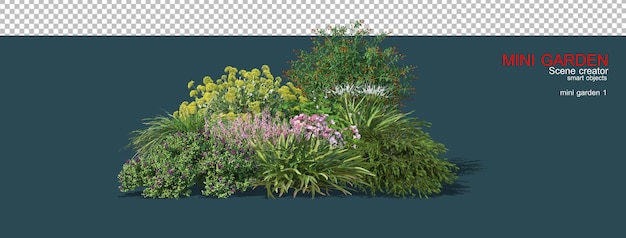 Shrubs and flowers in small gardens