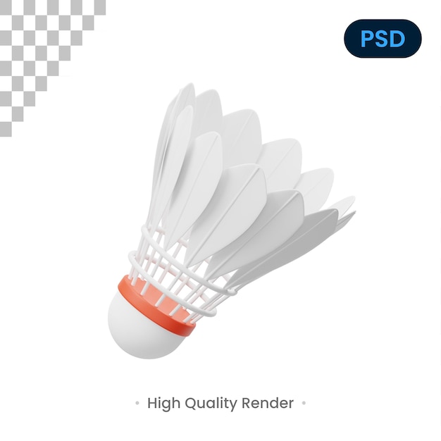 Shuttlecock 3D Icon Premium PSD