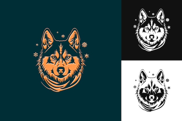 Siberian Husky Icon Captivating Dog Face With a Wolf Like Ex Illustration Animal Vector Art Design